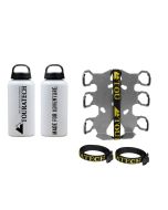 01-050-3219-0 ZEGA Pro/ZEGA Mundo Zubehörhalterset Flaschenhalter zweifach mit 2x Touratech Aluminium Trinkflasche 0,6 Liter