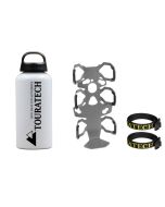 01-050-3218-0 ZEGA Pro/ZEGA Mundo Zubehörhalterset Flaschenhalter einfach mit Touratech Aluminium Trinkflasche 0,6 Liter