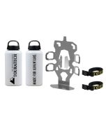 01-050-3417-0 ZEGA Evo Zubehörhalterset Flaschenhalter zweifach mit 2x Touratech Aluminium Trinkflasche 0,6 Liter