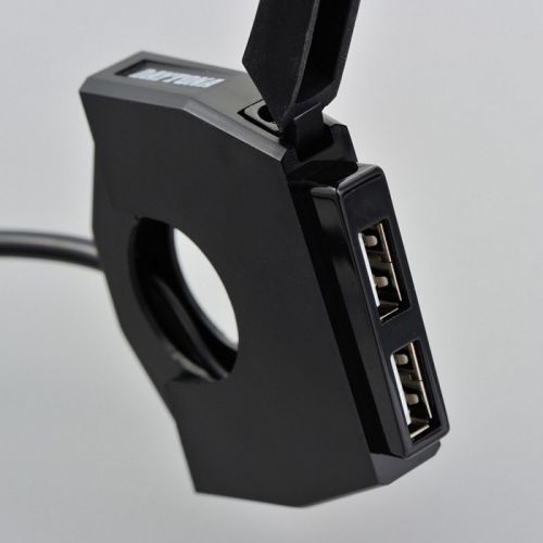 Daytona USB-Steckdose Slim 2fach, für 22,2 und 25,4 mm Lenker