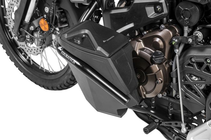 01-632-5168-0 Werkzeugbox mit Motorsturzbuegel - Nachruestsatz - linke Seite, Edelstahl, schwarz fuer Yamaha Tenere 700 (-2024)