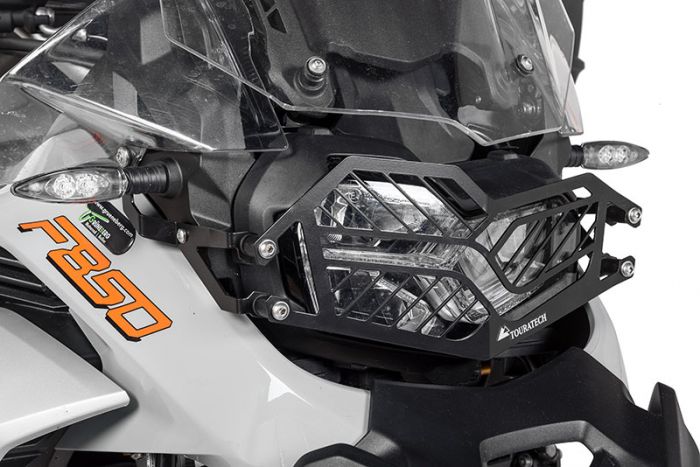 01-082-5096-0 Stainless steel black headlight protector with quick release fastener for BMW F900GS Adventure/ F850GS Adventure *OFFROAD USE ONLY*