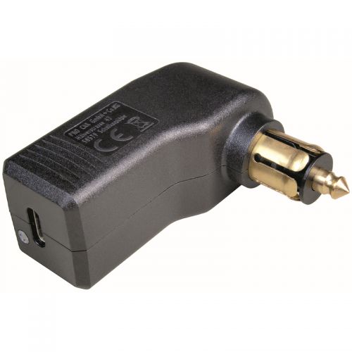 01-030-0114-0 Angled USB-C standard plug, 12-24V / 5V, max. 3A for motorcycle socket