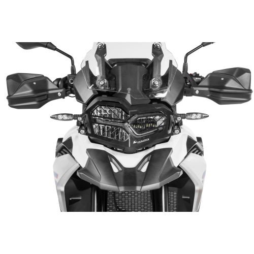 01-082-5095-0 Scheinwerferschutz Edelstahl schwarz mit Schnellverschluss fuer BMW F850GS/ F800GS (2024-)/ F750GS *OFFROAD USE ONLY*