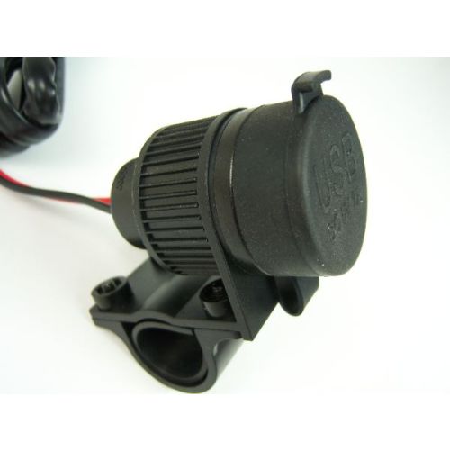 01-030-0029-0 Duo USB Steckdose Motorrad, 12-24V, fuer 22mm / 25mm Lenker