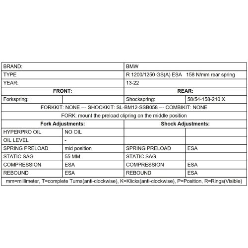 01-045-7433-0 Austauschfeder LINEAR / HINTEN Kennung: 158N/mm fuer BMW R1200GS / R1250GS Adventure 2014-2024 „Original BMW Federbeine mit BMW Dynamic ESA“