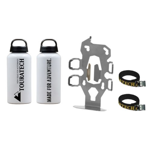 01-050-3217-0 ZEGA Pro2 Zubehörhalterset Flaschenhalter zweifach mit 2x Touratech Aluminium Trinkflasche 0,6 Liter