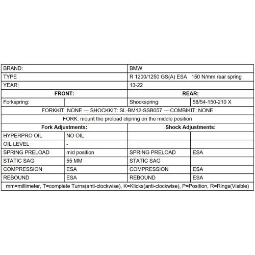 01-045-7432-0 Austauschfeder LINEAR / HINTEN Kennung: 150N/mm fuer BMW R1200GS / R1250GS (2013-2024) „Original BMW Federbeine mit BMW Dynamic ESA“