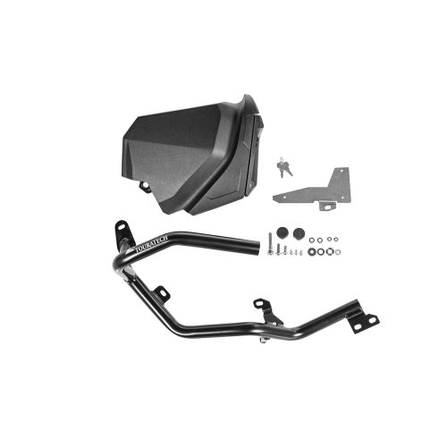 01-632-5168-0 Werkzeugbox mit Motorsturzbuegel - Nachruestsatz - linke Seite, Edelstahl, schwarz fuer Yamaha Tenere 700 (-2024)