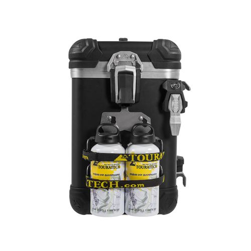 01-050-3417-0 ZEGA Evo Zubehörhalterset Flaschenhalter zweifach mit 2x Touratech Aluminium Trinkflasche 0,6 Liter