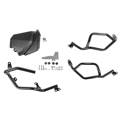 01-632-5167-0 Werkzeugbox mit Motorsturzbuegel - komplett - Edelstahl, schwarz fuer Yamaha Tenere 700 (-2024)