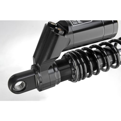 01-660-5811-0 BLACK-T Stereo Federbein Set Stage3 mit Reservoir fuer Harley Davidson FLH / FLTR Road Glide / Road King / Street Glide 2015-2020 (Laenge 12 Zoll)