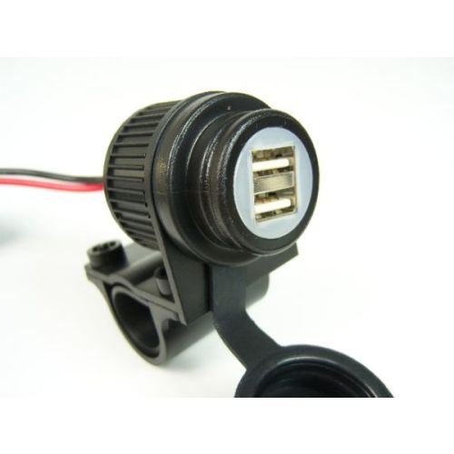 01-030-0029-0 Duo USB Steckdose Motorrad, 12-24V, fuer 22mm / 25mm Lenker