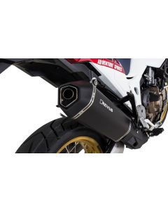 Endschalldämpfer Remus Okami Edelstahl, schwarz für Honda CRF1000L Africa Twin (2018-)/ CRF1000L Adventure Sports, slip-on mit ABE