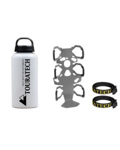 01-050-3218-0 ZEGA Pro/ZEGA Mundo Zubehörhalterset Flaschenhalter einfach mit Touratech Aluminium Trinkflasche 0,6 Liter