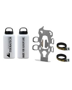 01-050-3217-0 ZEGA Pro2 Zubehörhalterset Flaschenhalter zweifach mit 2x Touratech Aluminium Trinkflasche 0,6 Liter