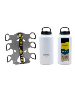 01-050-3219-0 ZEGA Pro/ZEGA Mundo Zubehörhalterset Flaschenhalter zweifach mit 2x Touratech Aluminium Trinkflasche 0,6 Liter