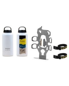 01-050-3217-0 ZEGA Pro2 Zubehörhalterset Flaschenhalter zweifach mit 2x Touratech Aluminium Trinkflasche 0,6 Liter