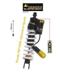 01-402-5864-0 Touratech Suspension lowering shock (-40mm) for Honda CRF1000L Adventure Sports from 2018 Type Extreme